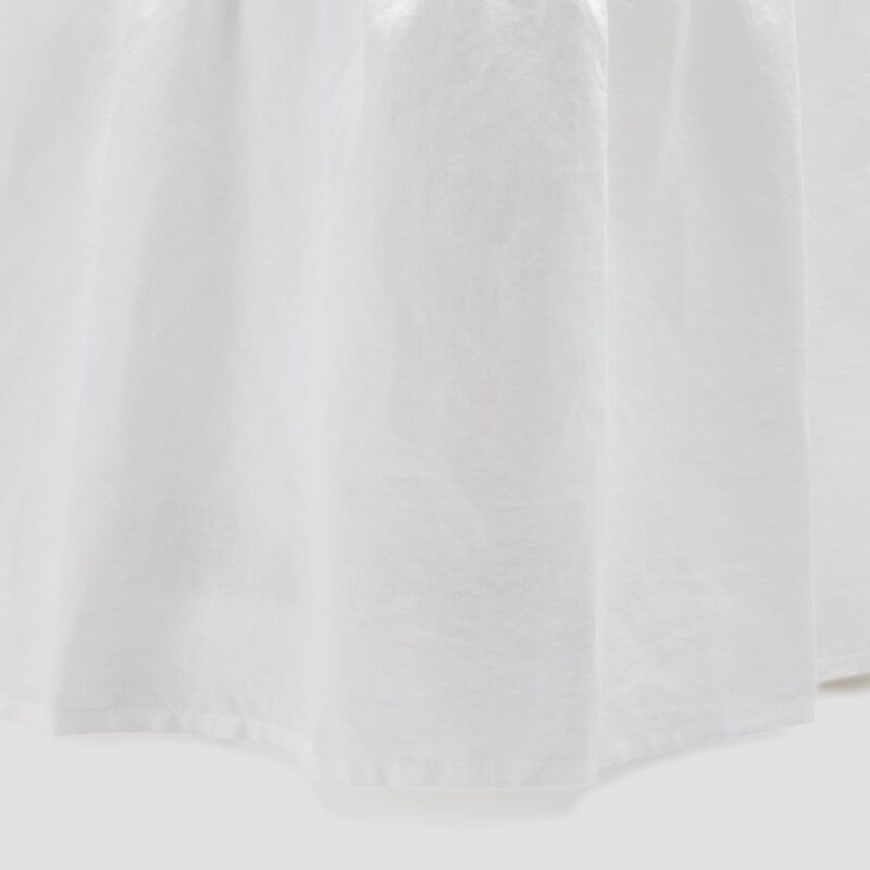 White Linen Blend Bed Skirt - Image 3