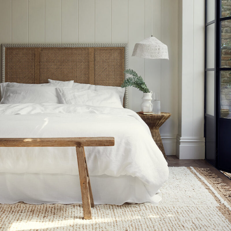 White Linen Blend Duvet Cover